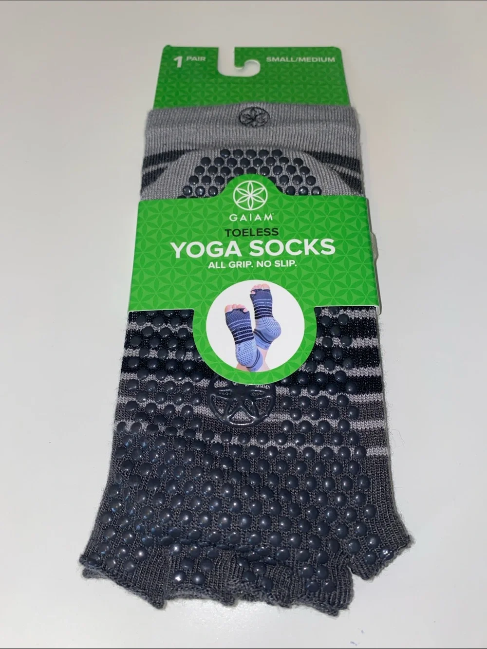 Gaiam Toeless Yoga Socks SMALL/MEDIUM